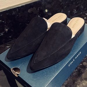 Cole Haan Piper Loafer Mule, size 7 | Black Suede BRAND NEW.